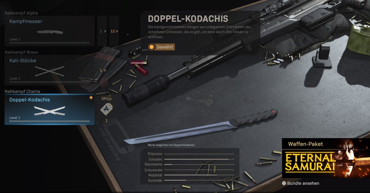 CoD Modern Warfare: Doppel-Kodachis freischalten & Werte der Waffe