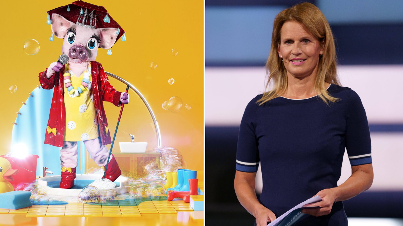 „The Masked Singer“ Schwein enthüllt: Katrin Müller-Hohenstein steckt darunter