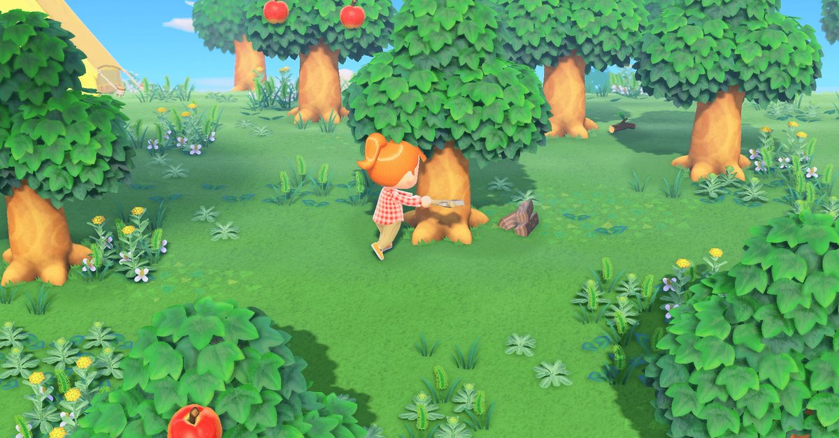 Animal Crossing New Horizons Bäume fällen und pflanzen