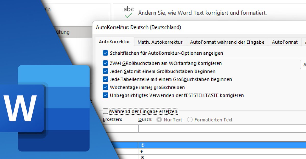Word – wie kann ich Autokorrektur ausschalten/einschalten?